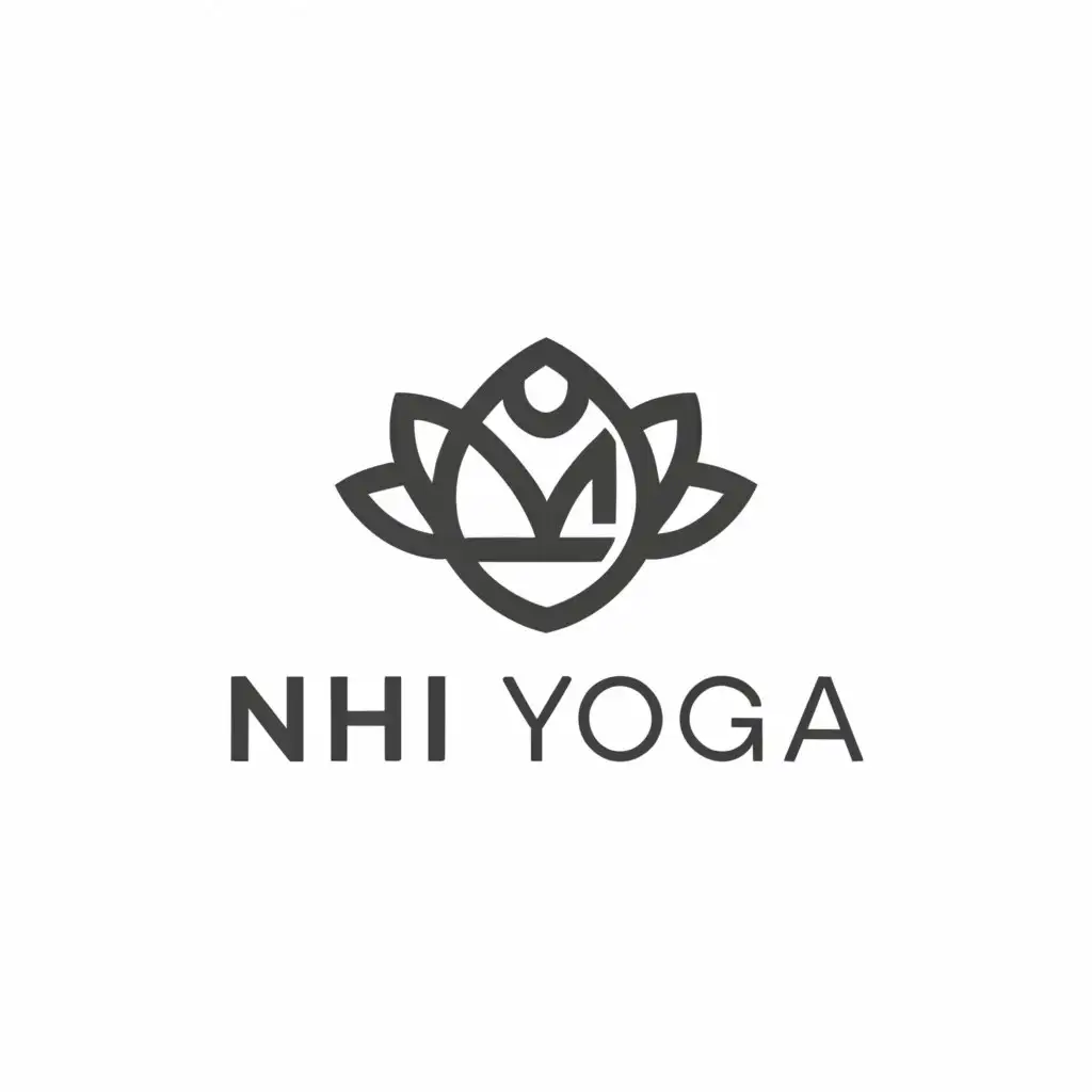 a logo design,with the text "Nhi Yoga", main symbol:Yoga,Minimalistic,be used in Beauty Spa industry,clear background