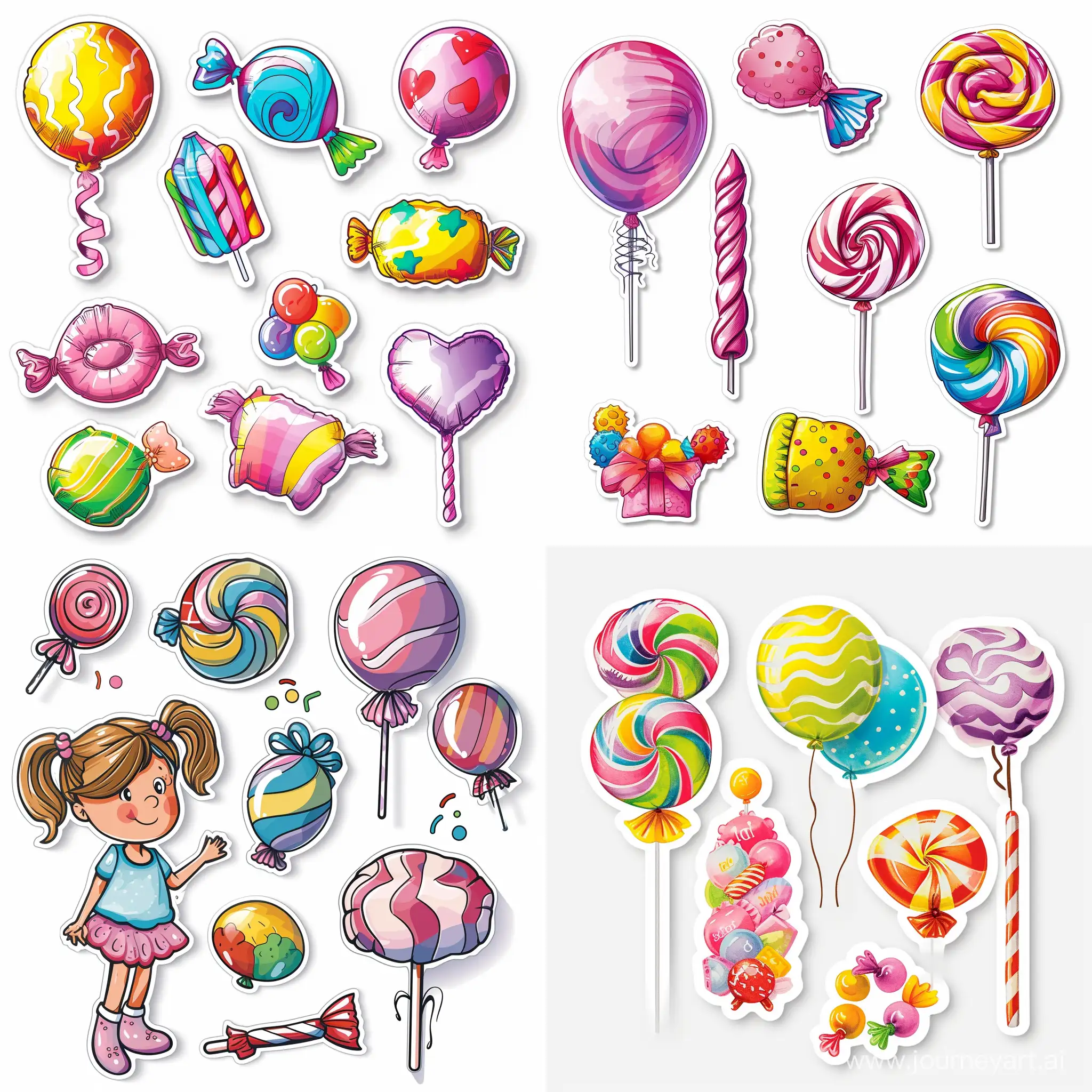 Joyful-Family-Decorating-with-Candy-Stickers-Toys-and-Balloons