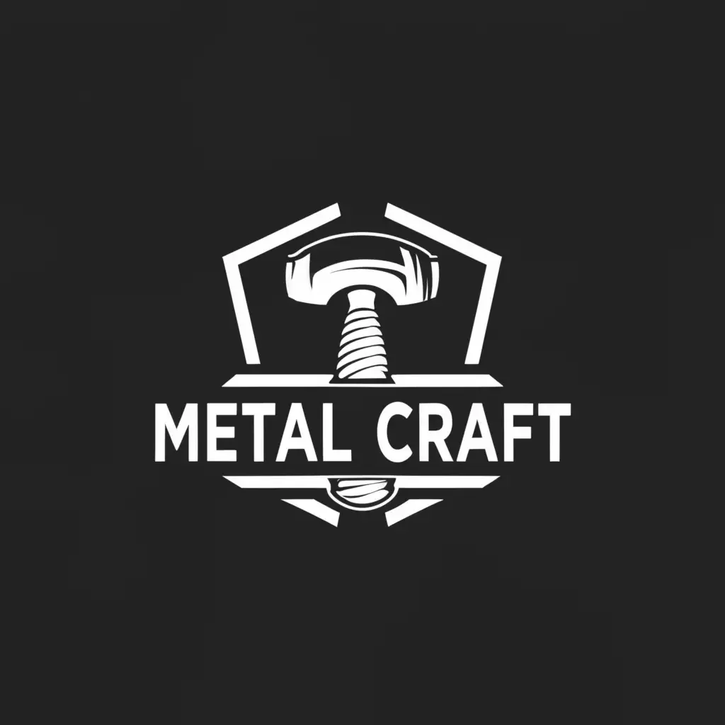 a logo design,with the text "metal craft", main symbol:sledgehammer,Moderate,be used in Construction industry,clear background