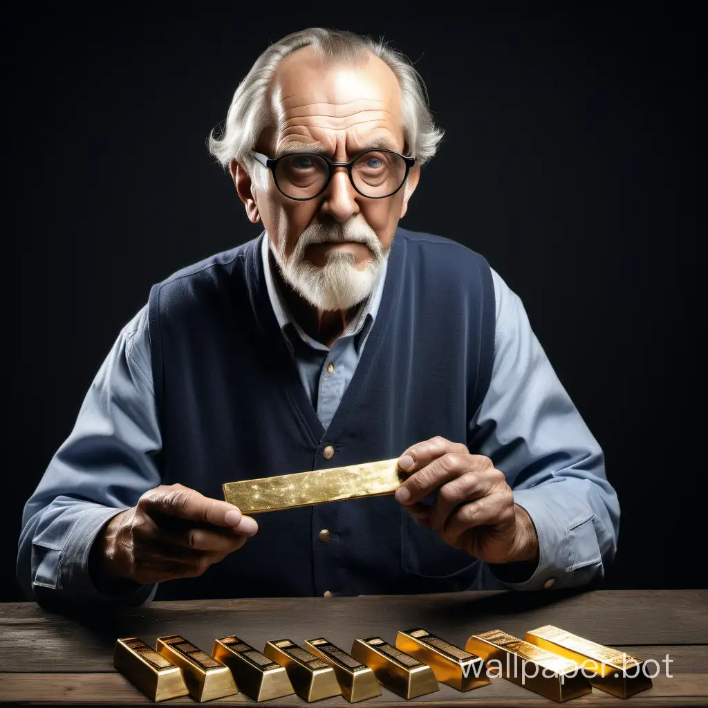 Craftsman-Examining-Platinum-and-Gold-Bars-Product-Promotion-Template