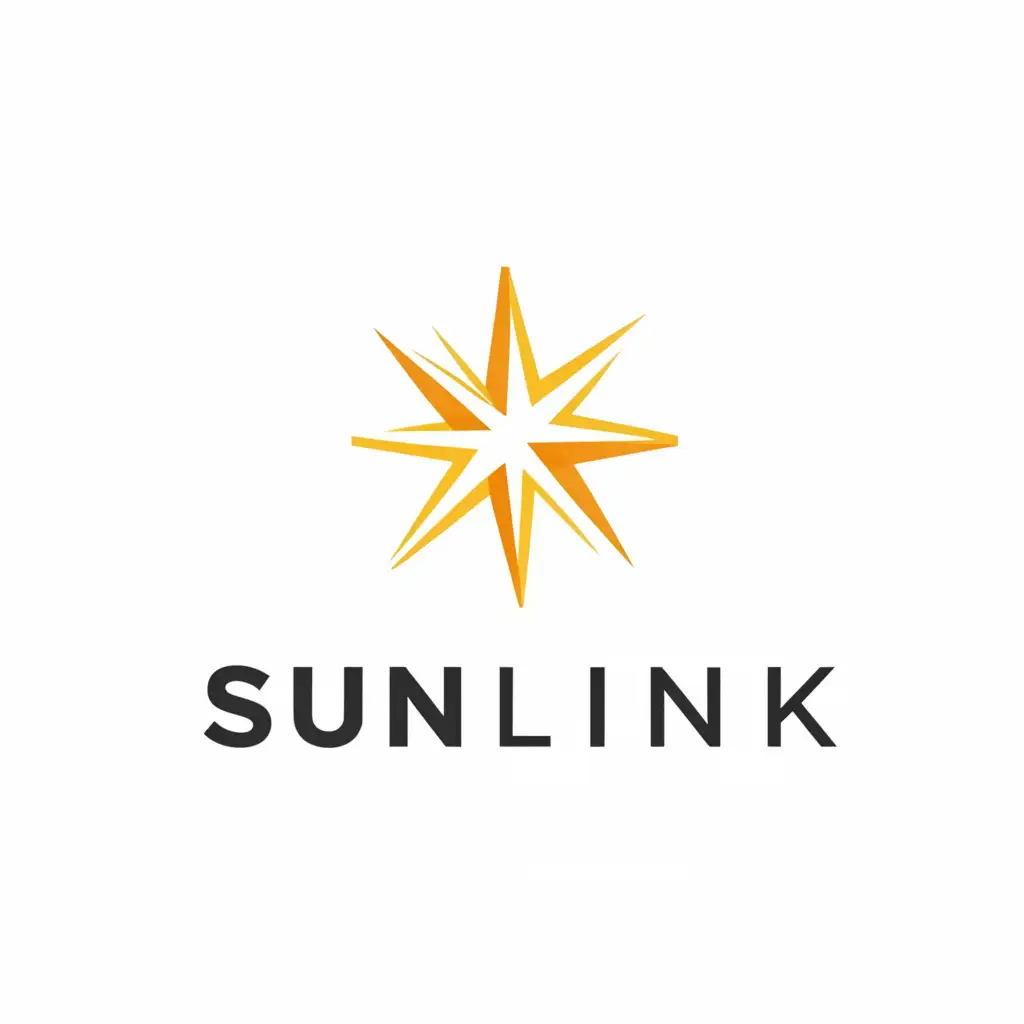 a logo design,with the text "sunlink", main symbol:star,Moderate,be used in Technology industry,clear background