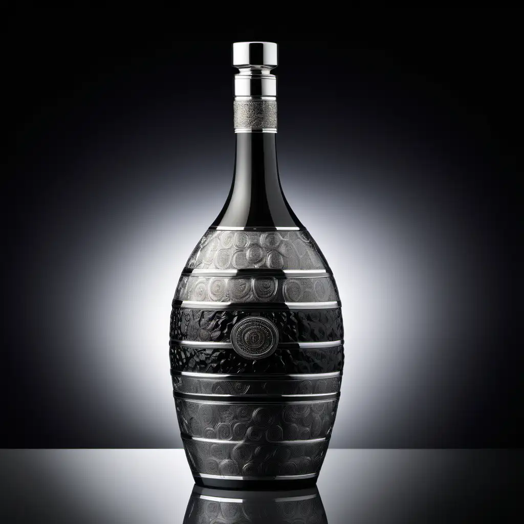 Exquisite HighEnd Wine Bottle in Opaque Ceramic Elegant Product Photography