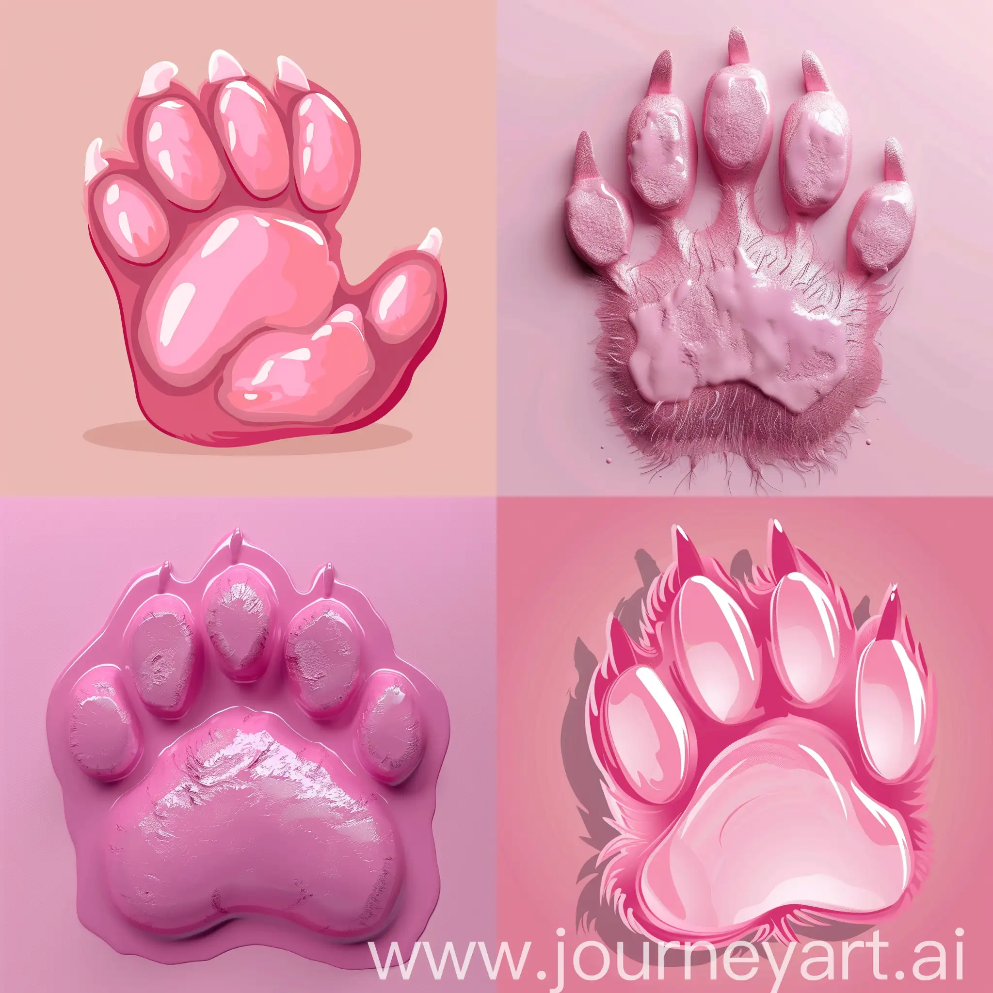 Playful-Pink-Bear-Paw-Print-in-Animated-Style