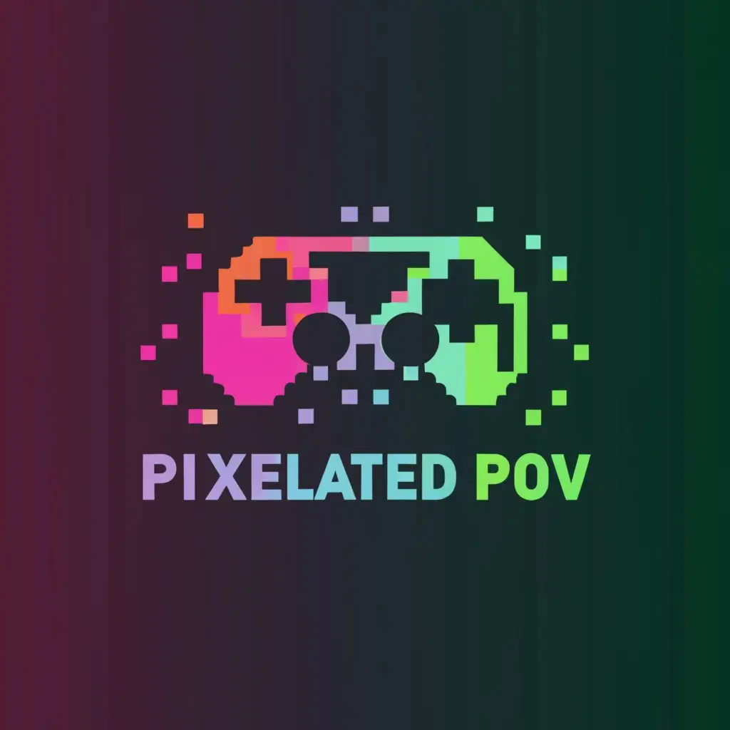 a logo design,with the text "PixelatedPOV", main symbol:Game Controller,Moderate,be used in Entertainment industry,clear background