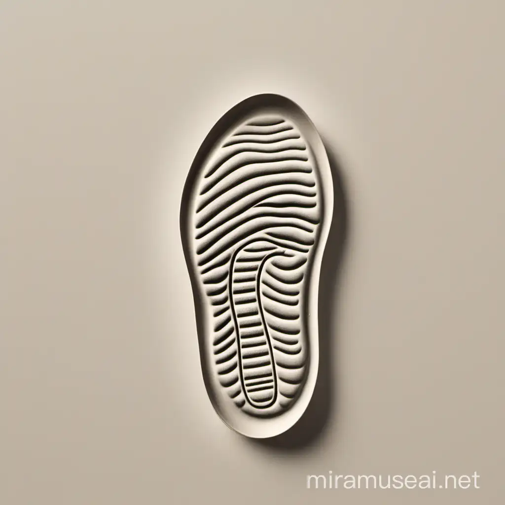 Shoe sole print 
with minimal background