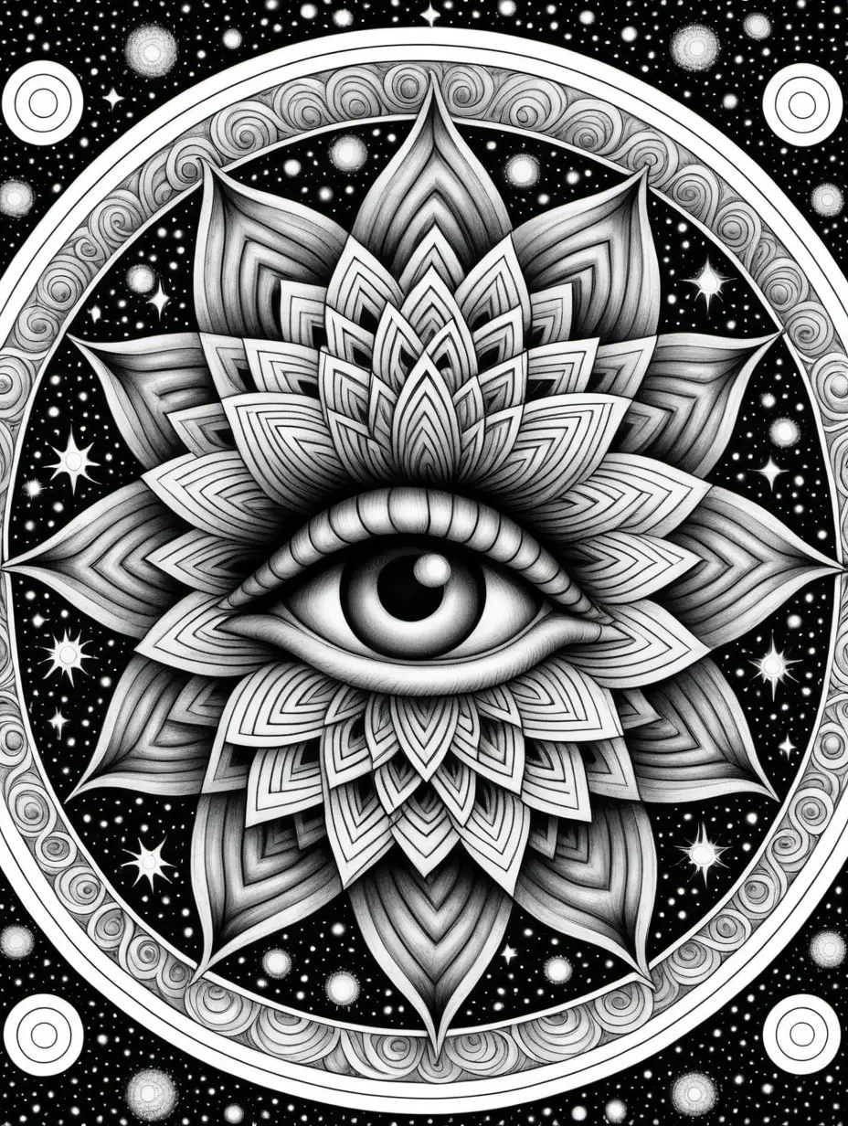 MandalaStyled Kids Coloring Book with DMT TripInspired Galactic Imagery ...