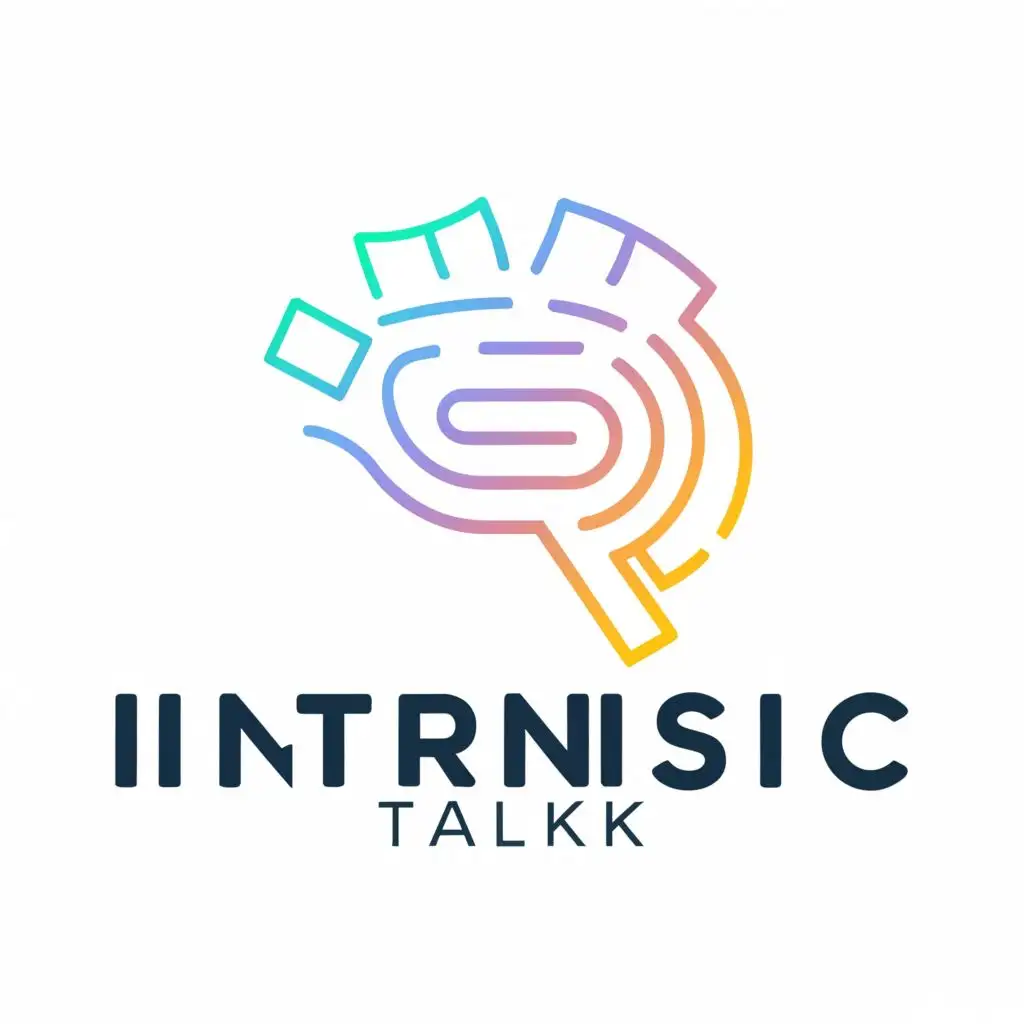 a logo design,with the text "intRinsic talk ", main symbol:empty brain fill with knowldege 
,complex,be used in Education industry,clear background