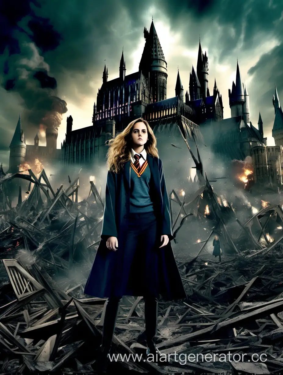 Battle-Between-Evil-Hermione-Granger-and-Dumbledores-Army-Amidst-Ruined-Hogwarts