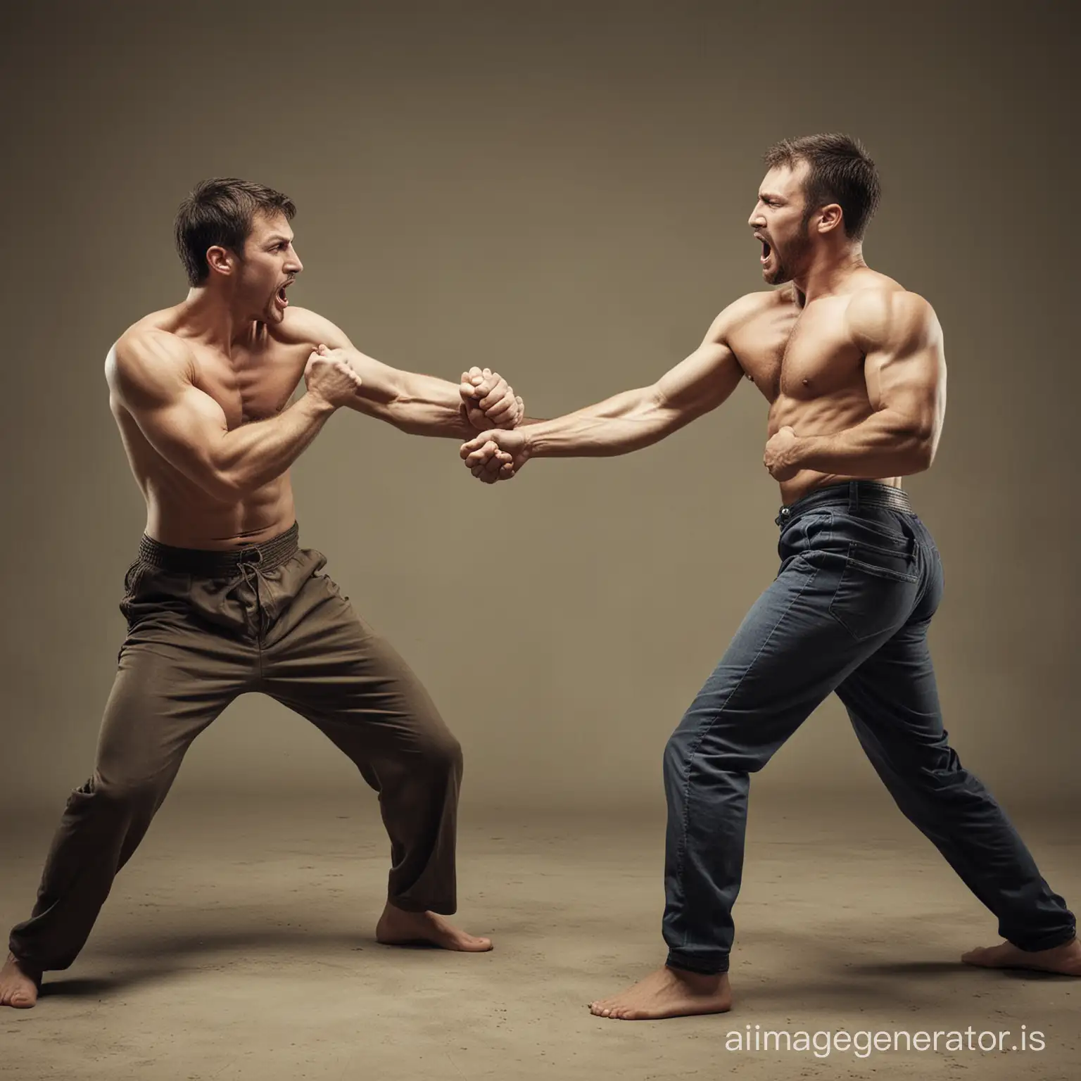 two men fighting