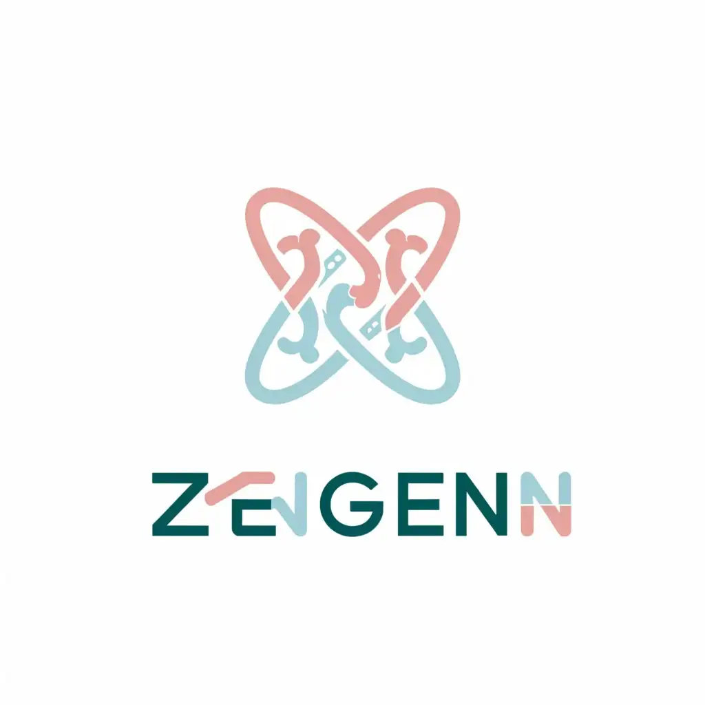 a logo design,with the text "ZenGen", main symbol:Mental Health, Gen Z, Games, Healing, Soft Pink, Turqoise, Soft Blue,Minimalistic,be used in Education industry,clear background