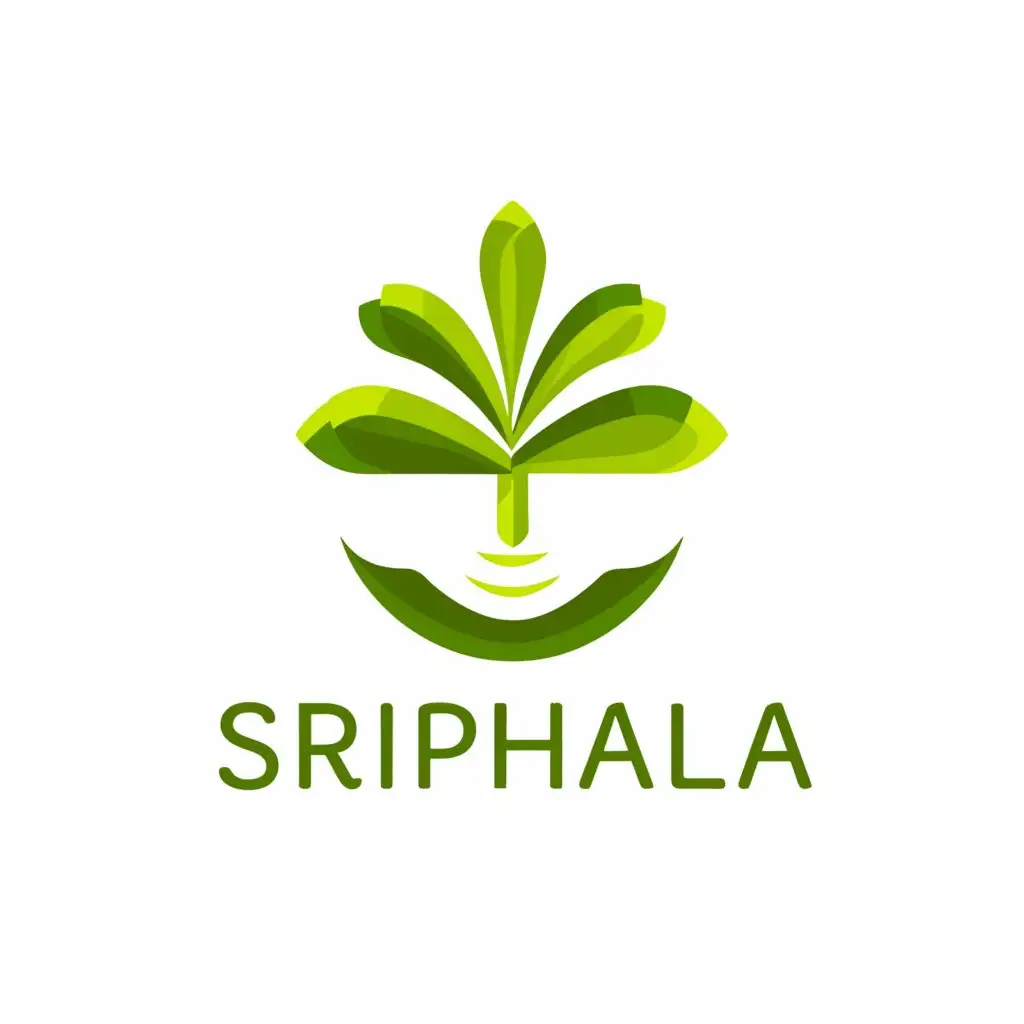 a logo design,with the text "Sriphala", main symbol:Coconut tree,Moderate,clear background