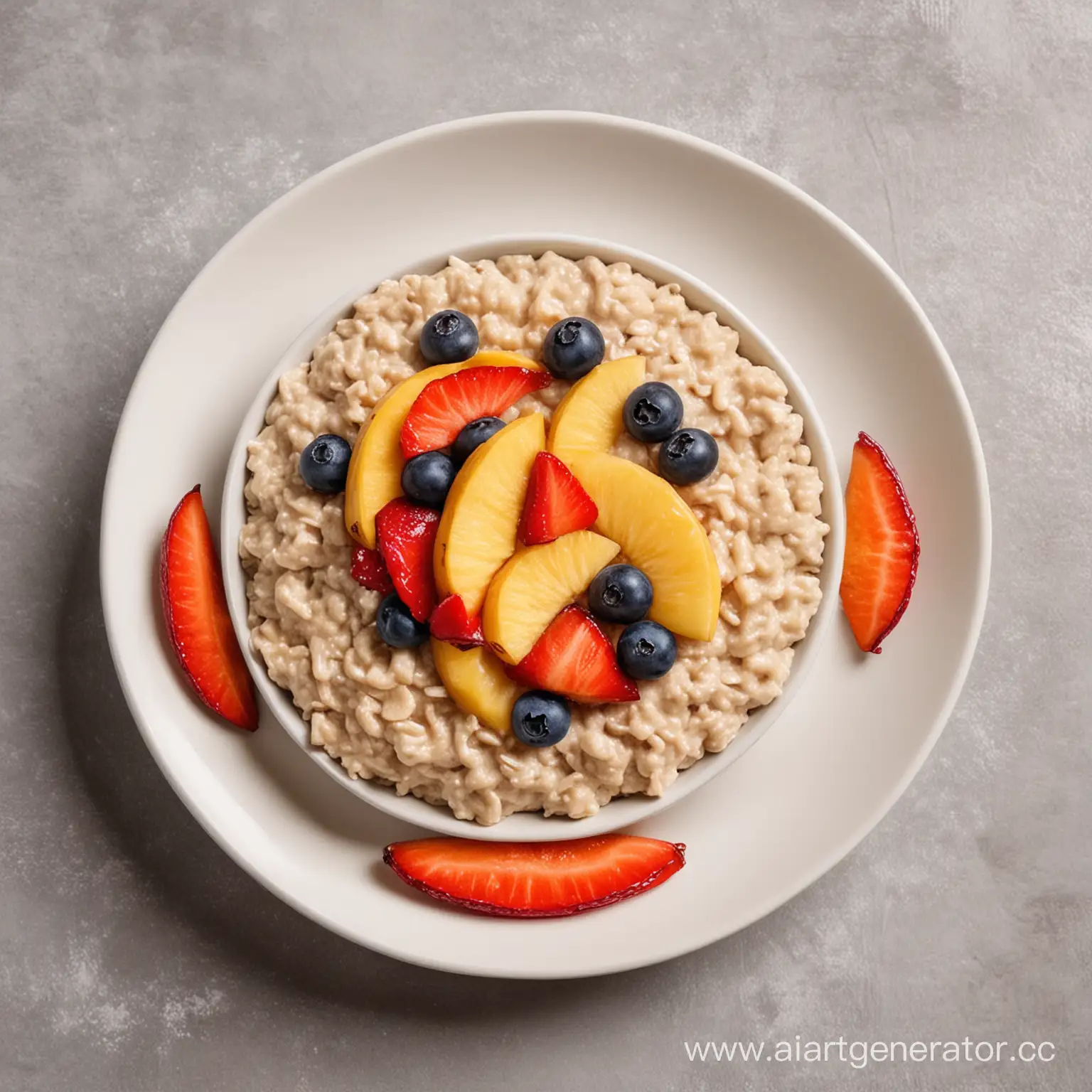 Healthy-Breakfast-Top-View-of-Oatmeal-with-Fresh-Fruits