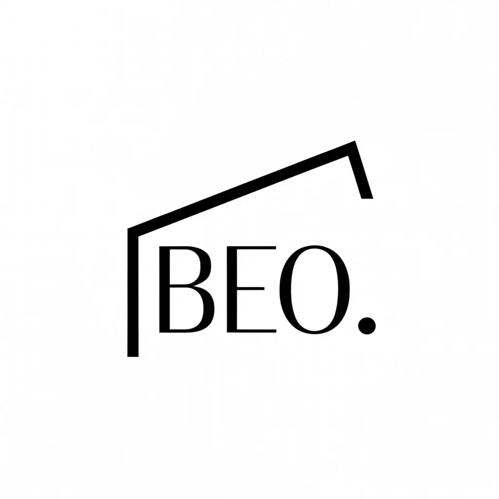 a logo design,with the text "Beo.", main symbol:single pitch roof above logo name, with triskelion pattern, complex,be used in Beauty Spa industry,clear background