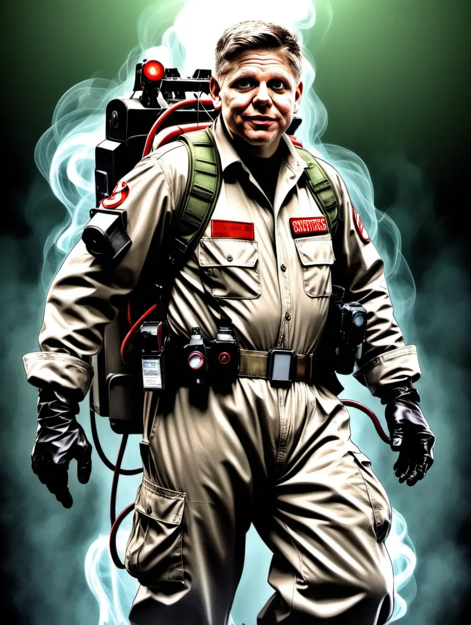 Robert Fico as Ghostbuster american comics style 