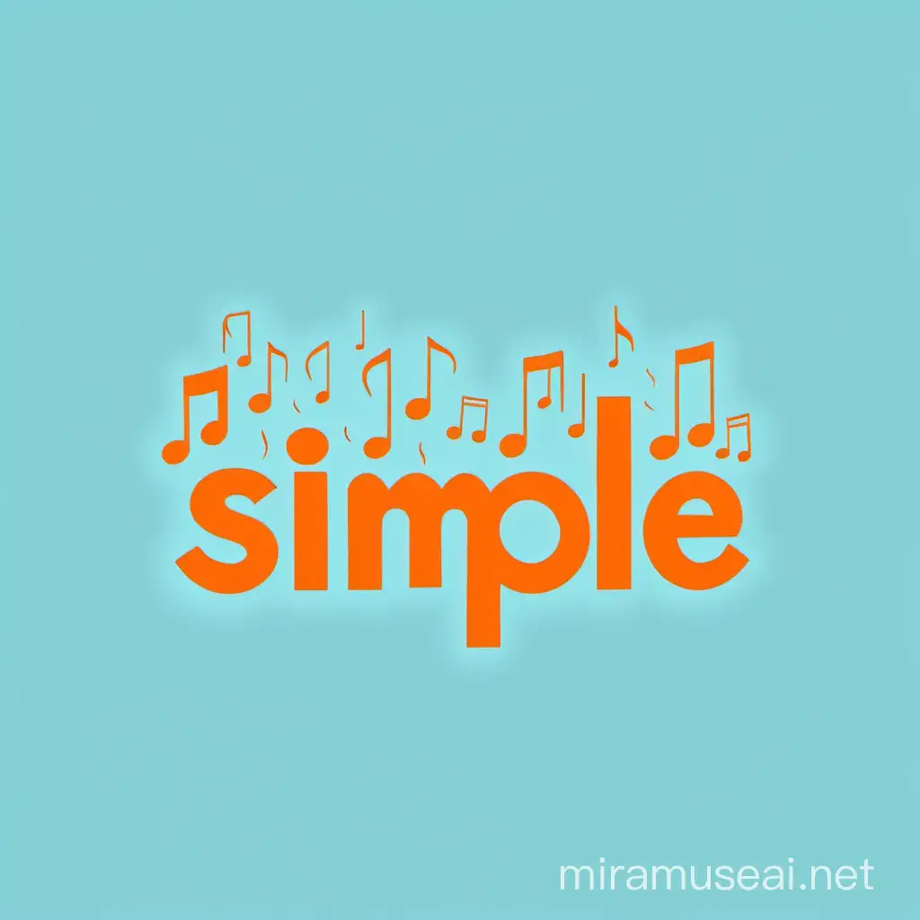  make a logo with just the letters of the simple name sounds, referring to the music and the keyboard instrument with a light blue background and orange letters