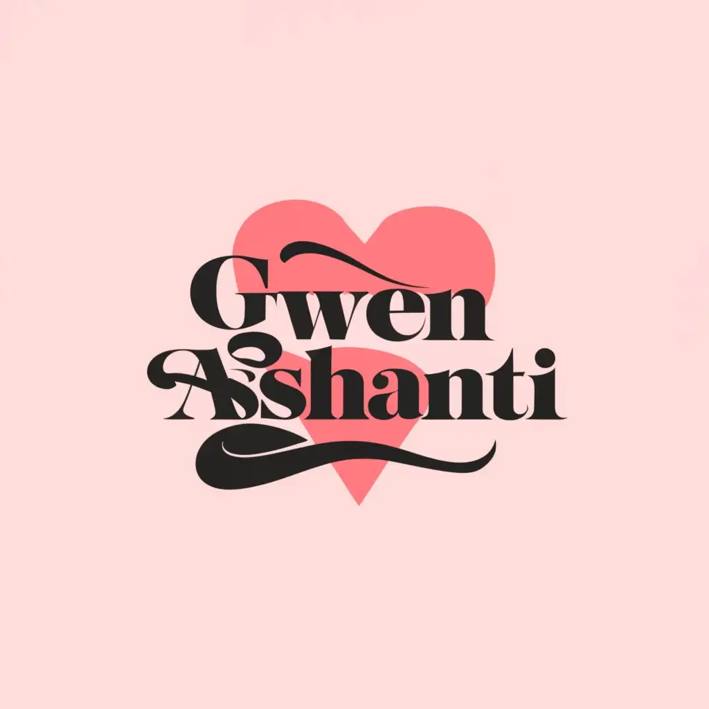 a logo design,with the text "Gwen Ashanti", main symbol:heart,Moderate,be used in Entertainment industry,clear background