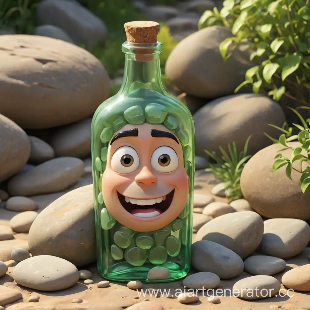 Playful-Cartoon-Bottle-and-Stone-Characters-Dancing