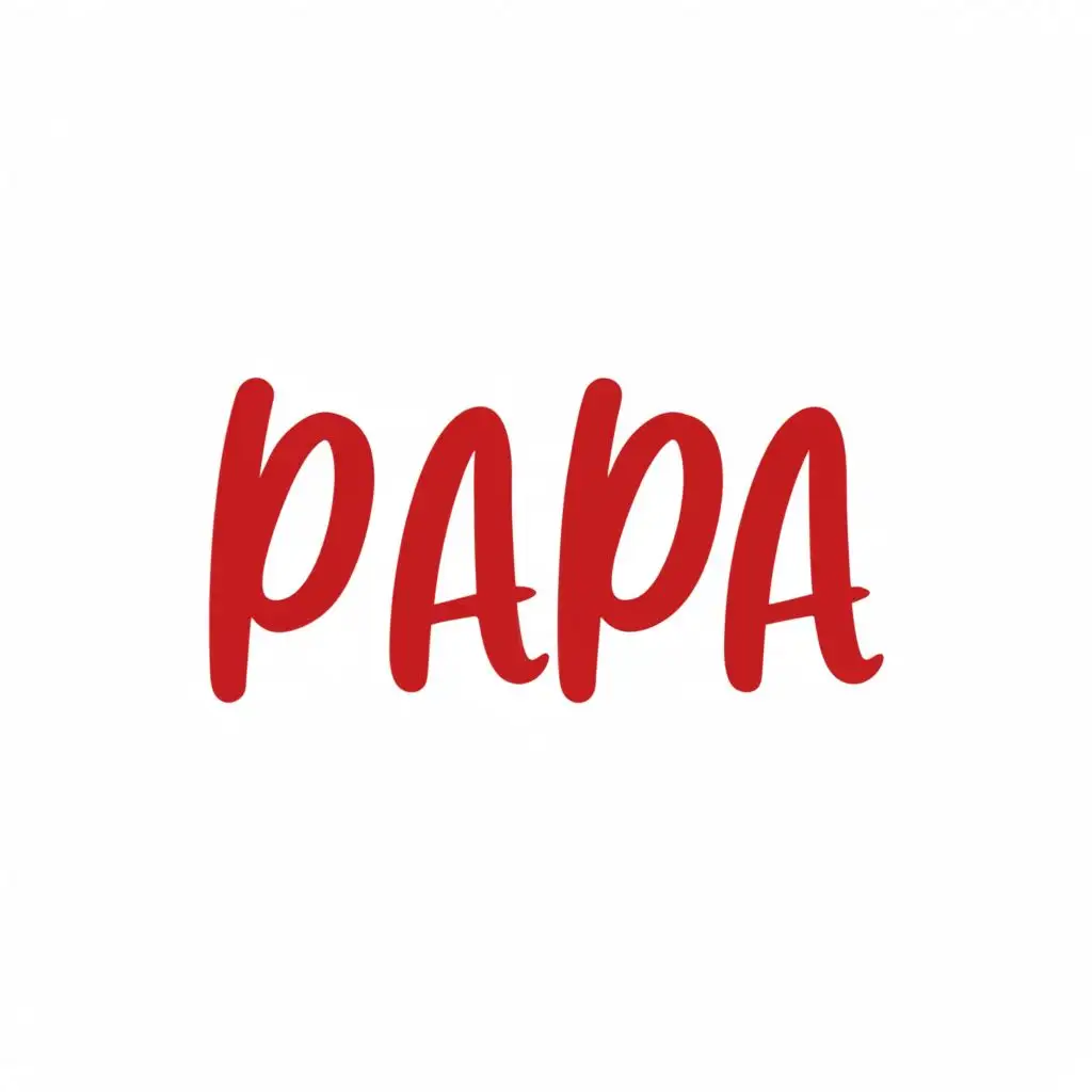 Elegant Red Calligraphy PaPa Tribute on White Background | Dalle3 AI