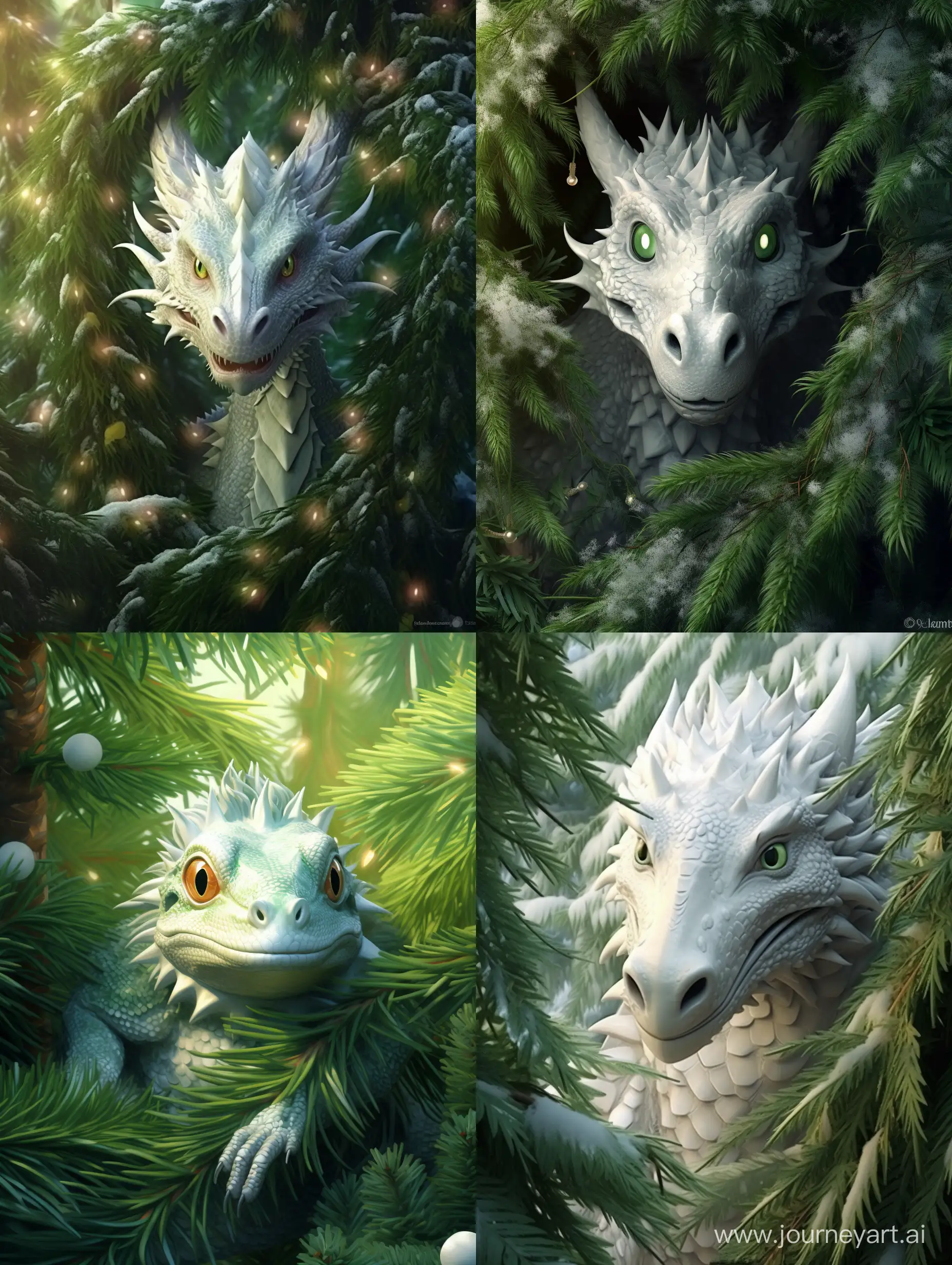 Enchanting-Green-Dragon-in-Magical-Christmas-Forest