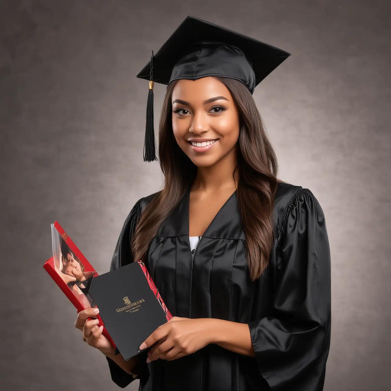 Ecommerce Graduation catalog, black graduation hat, professional photo shoot style.