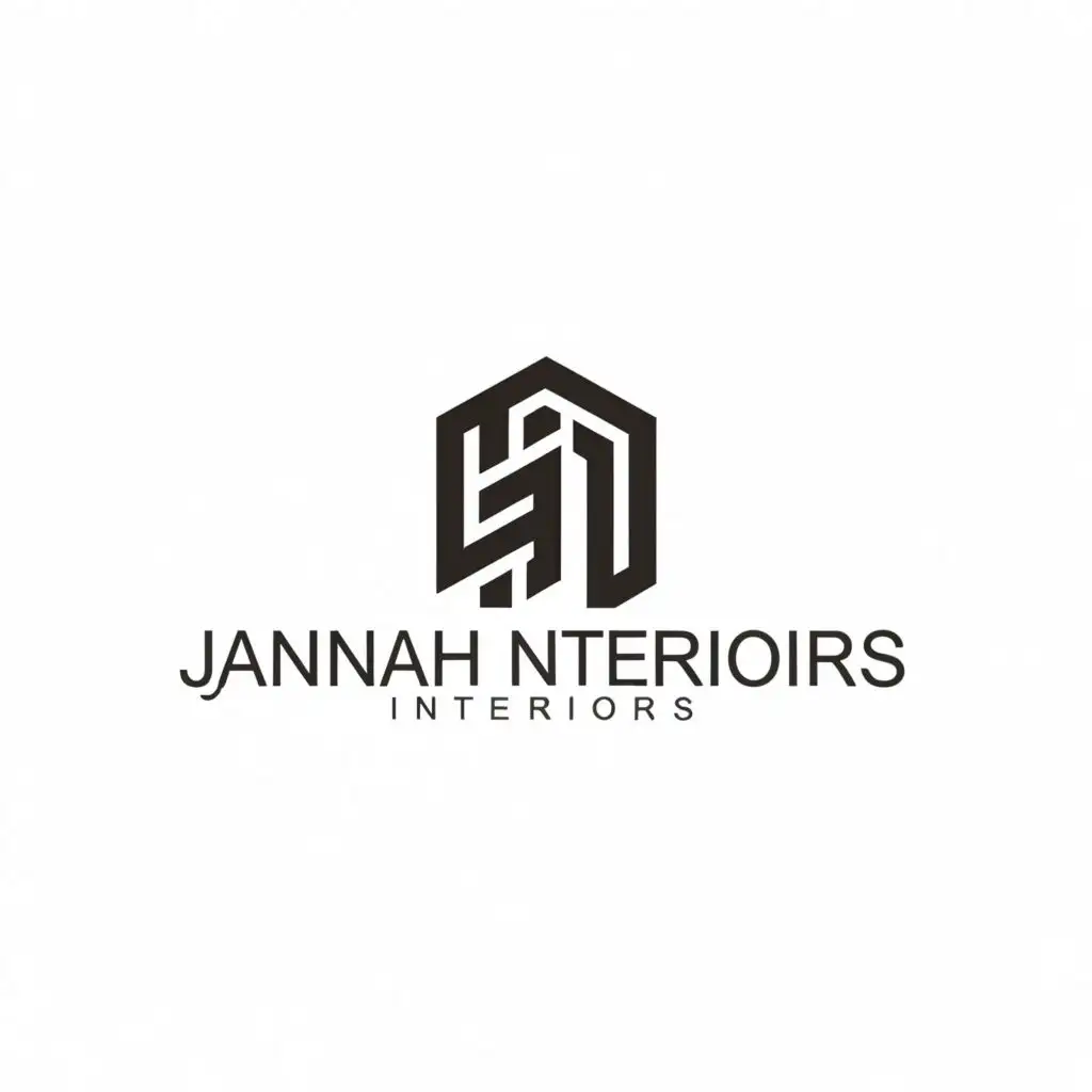 a logo design,with the text "Jannah interiors  ", main symbol:Home,Moderate,clear background