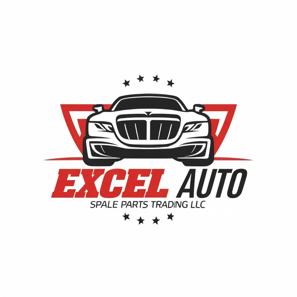 logo, Car, with the text "Excel auto spare parts trading LLC", typography, be used in Automotive industry