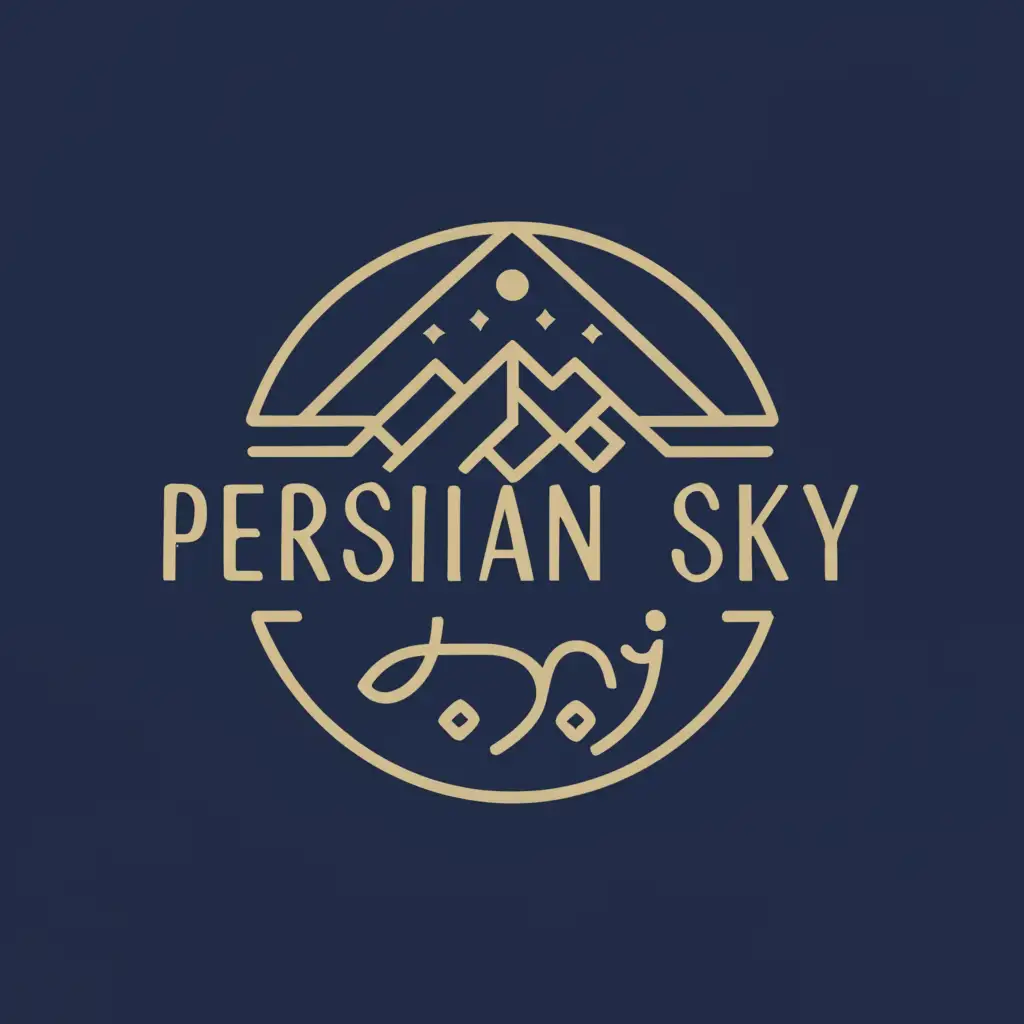 a logo design,with the text "persian sky", main symbol:Damavand mountain,Moderate,clear background