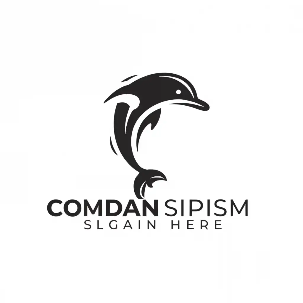 a logo design,with the text ".", main symbol:dolphin black and white,Minimalistic,be used in Education industry,clear background