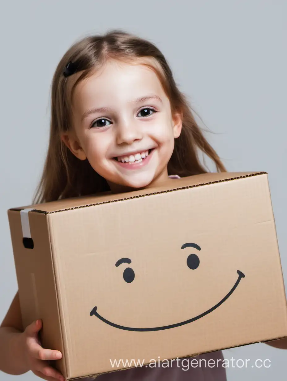 smiling girl keeps box