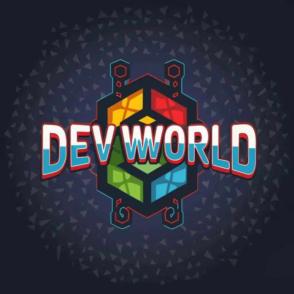 logo, Game, with the text "DevWorld", typography, be used in Internet industry