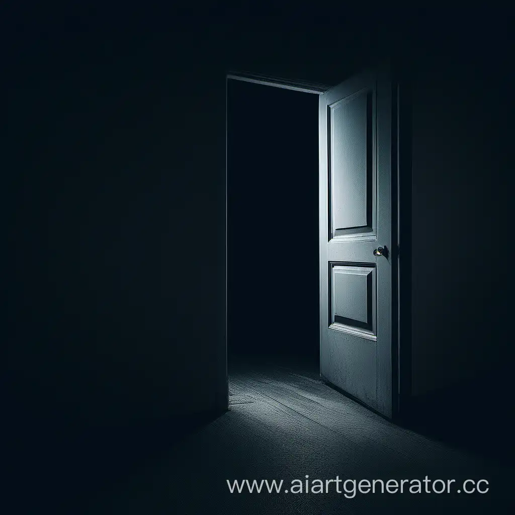 Mysterious-Dark-Room-with-Slightly-Ajar-Door