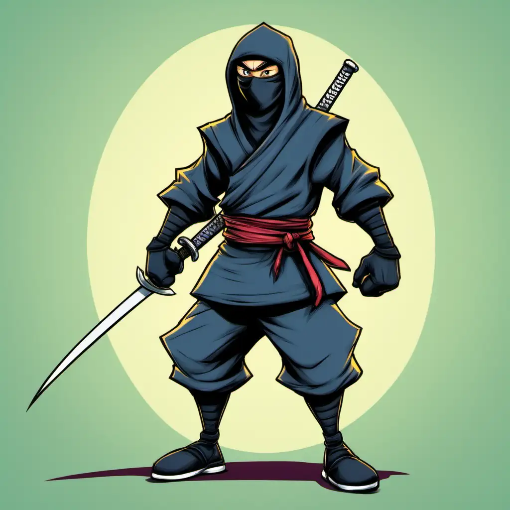 Cartoony, color.  Ninja full body