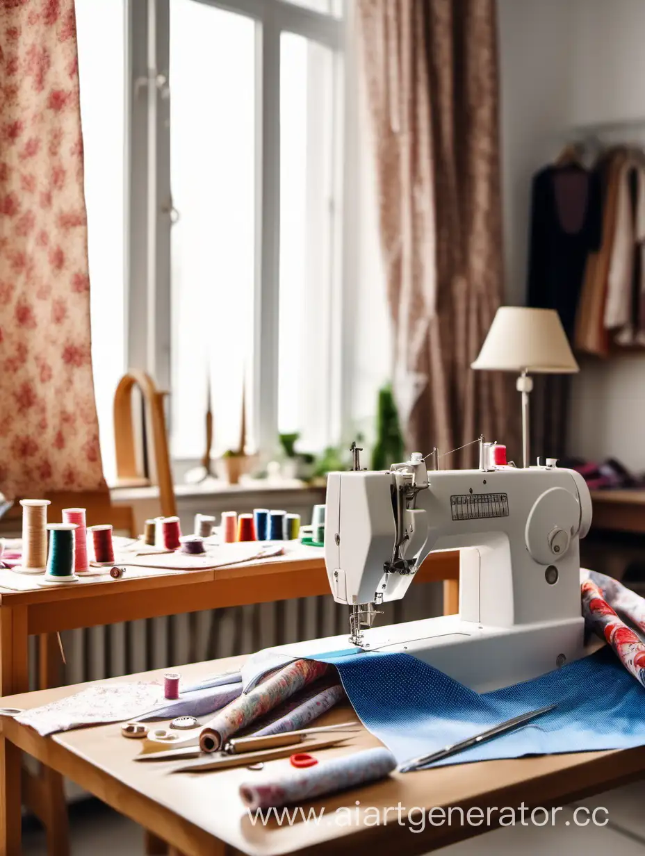 Sewing-Atelier-Vibrant-Workspace-with-Sewing-Machine-and-Tools