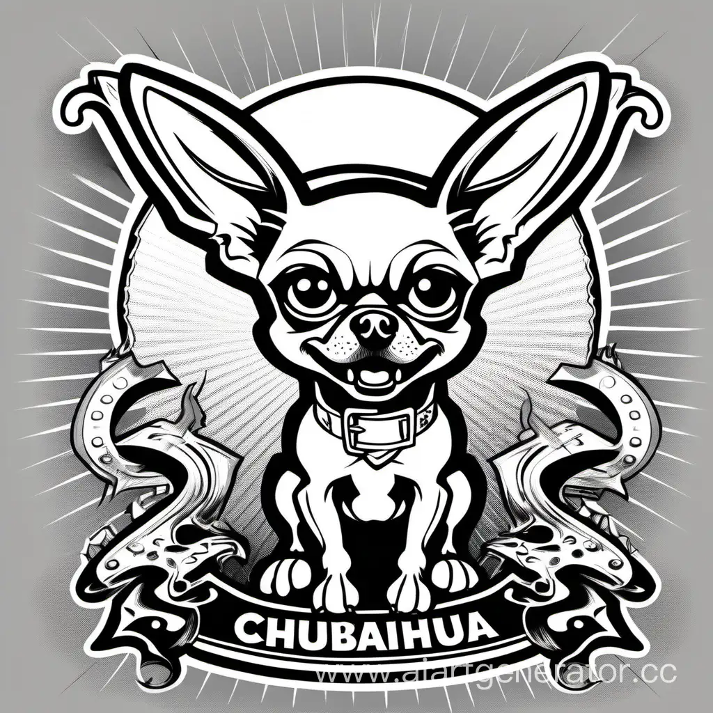 Chihuahua punk angry ., vector art, Colouring BOOK, comics, style of Obey, by artist Shepard , BY ARTIST D*Face (Dean Stockton), DESIGN VINTAGE


