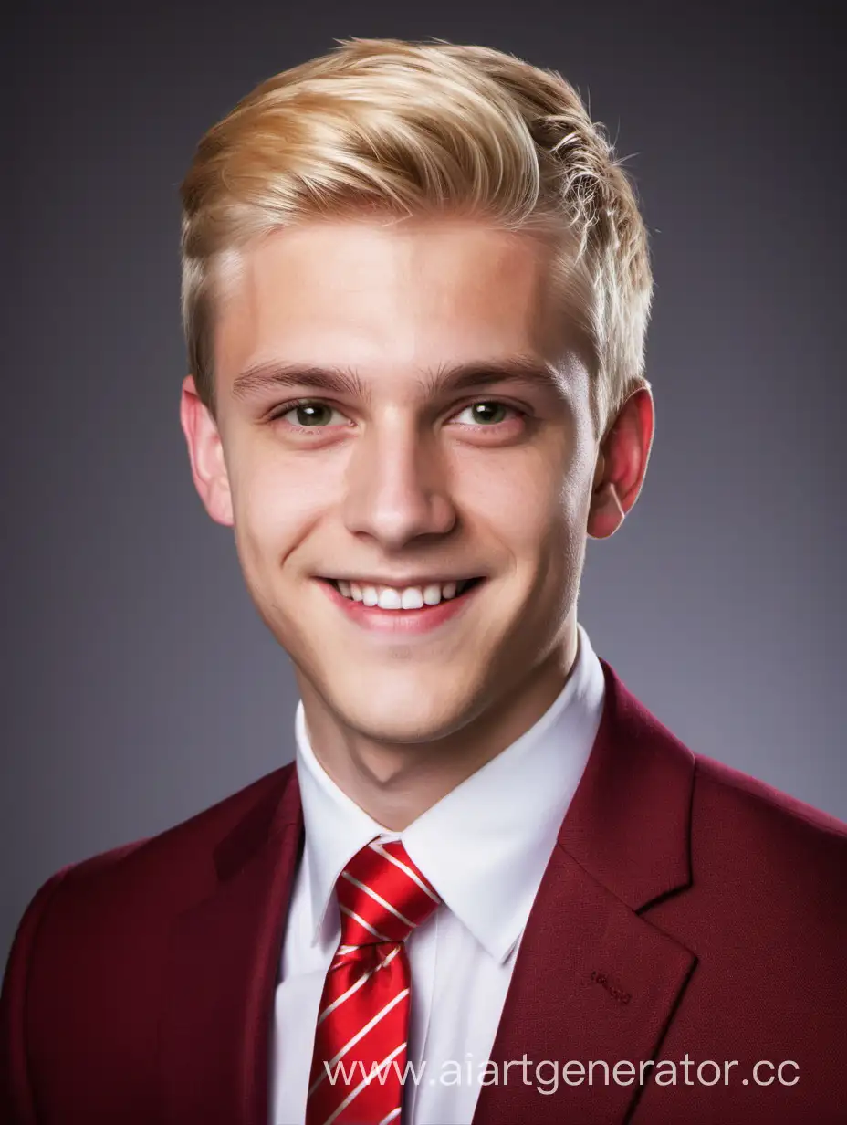 Cheerful-Young-Man-in-Red-Jacket-and-Tie-for-Passport-Photo