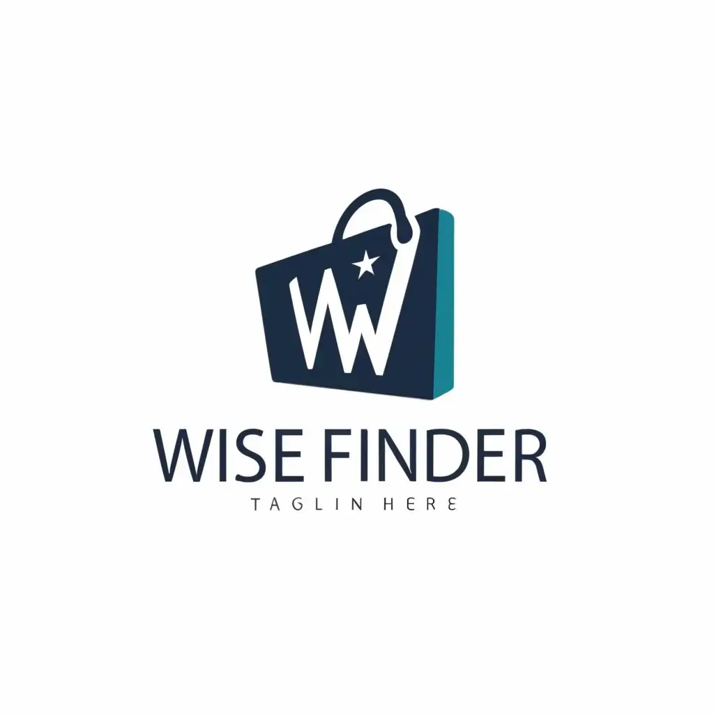 logo, shopping, with the text "Wise Finder", typography, be used in Retail industry