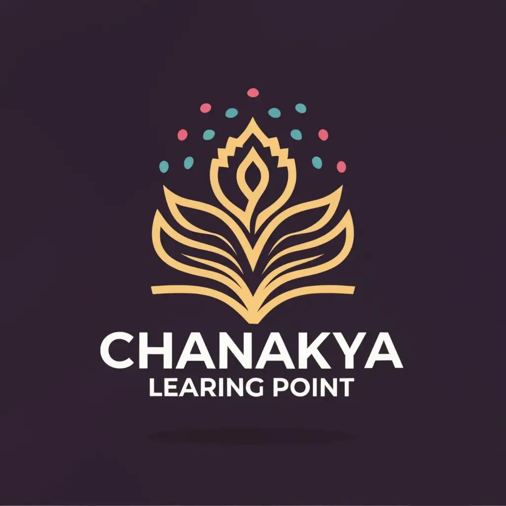 logo, book, diya, with the text "CHANAKYA LEARNING POINT", typography, be used in Education industry