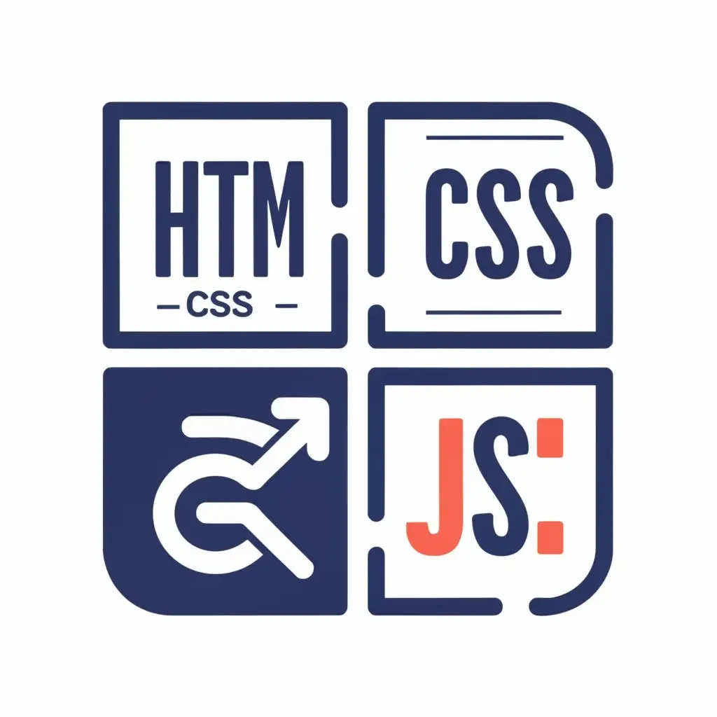 logo, square with border radius, with the text "HTML CSS JS", typography, be used in Technology industry