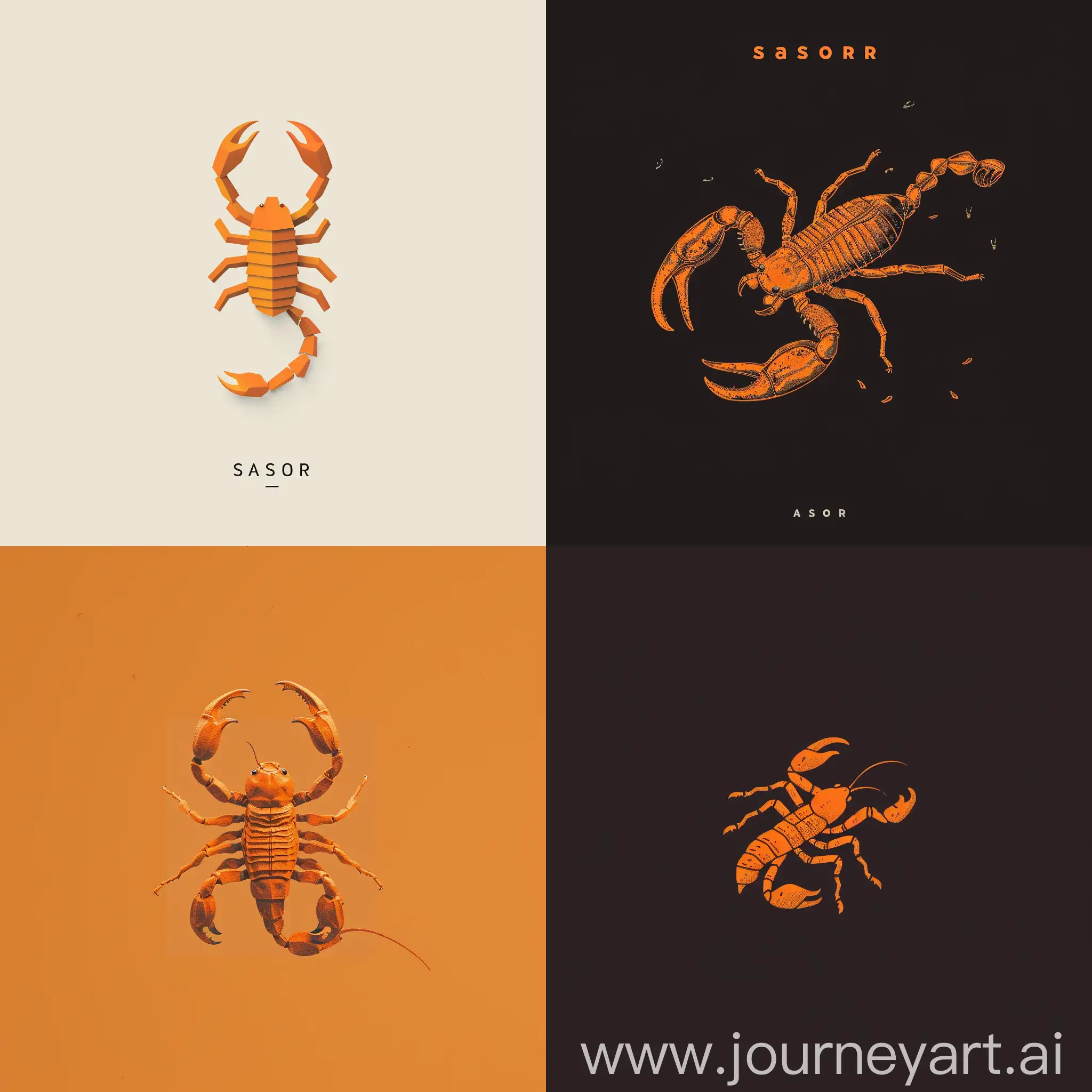 Sasori-Web-Crawler-Logo-Minimalistic-Monochromatic-Orange-Scorpion