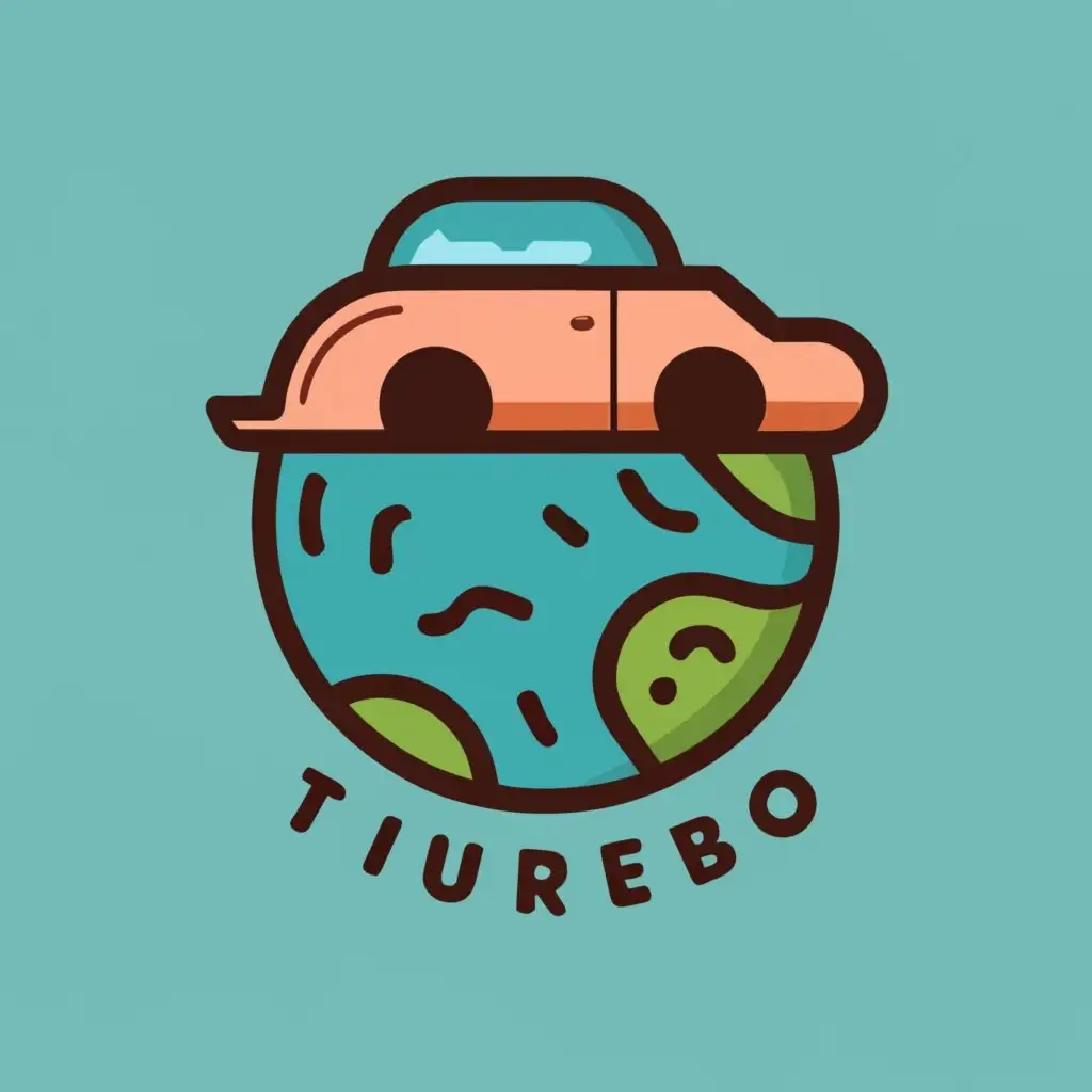 logo, car upside down creating a planet, with the text "turbo", typography, be used in Entertainment industry