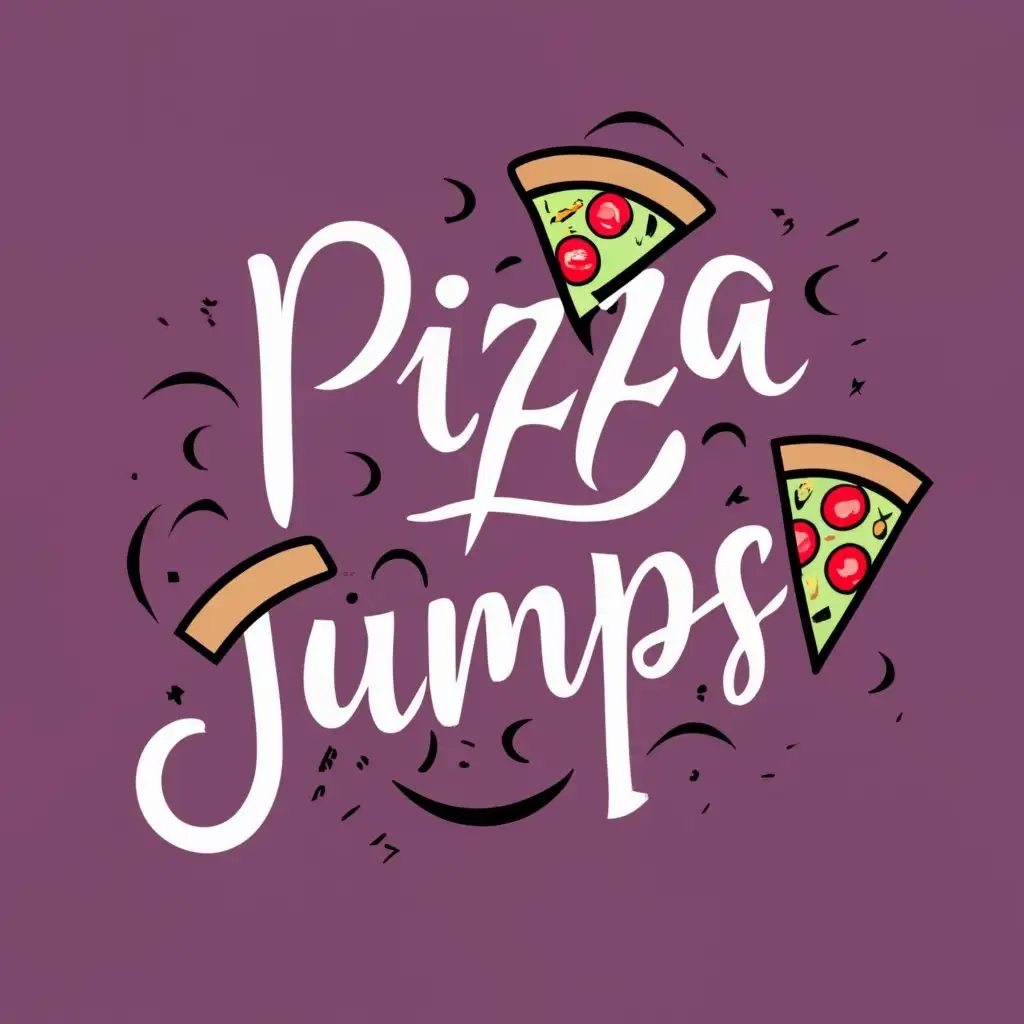 logo, pizza, with the text "Pizza jumps", typography