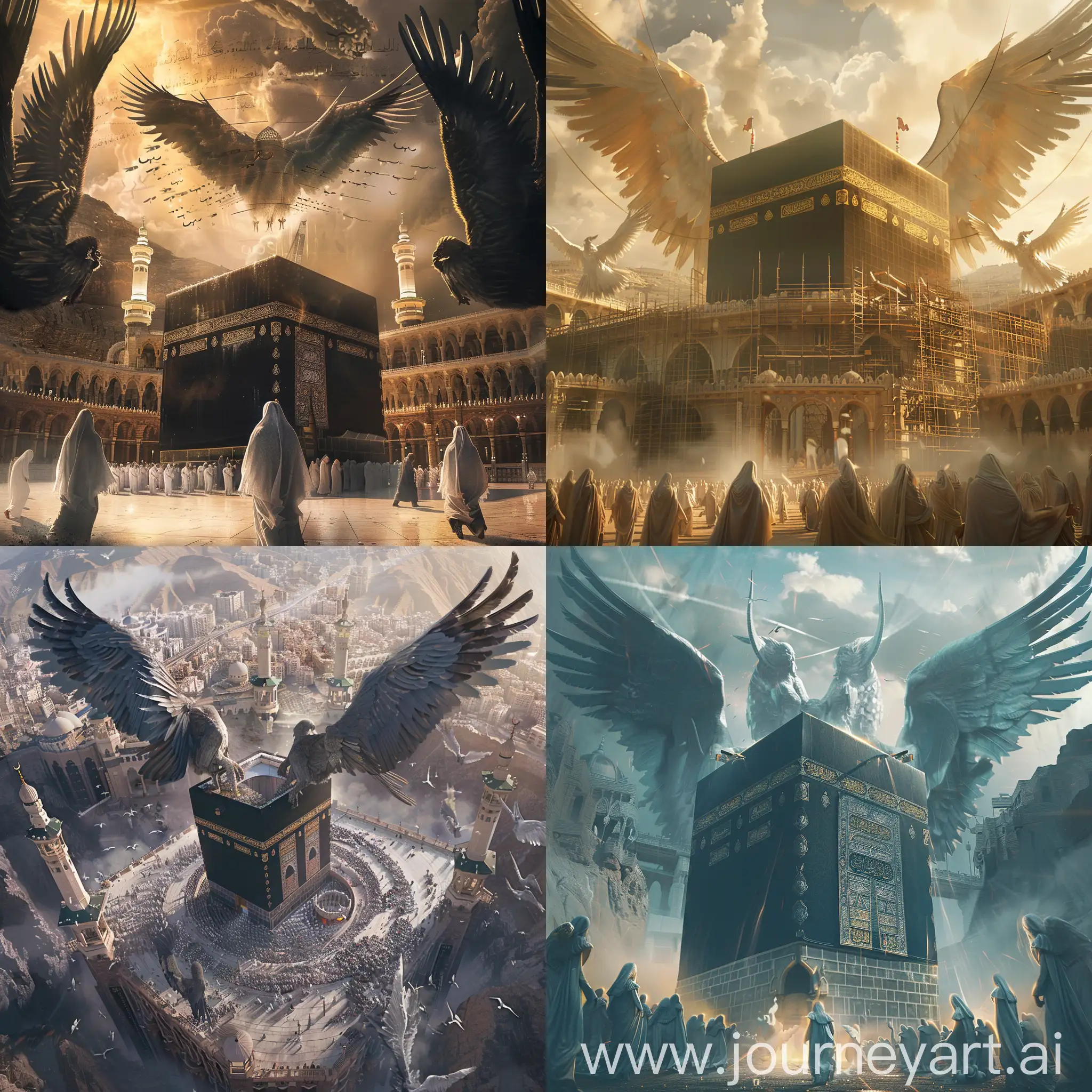 Majestic-Angels-Building-the-Kaaba-Mysterious-Cinematic-Artwork