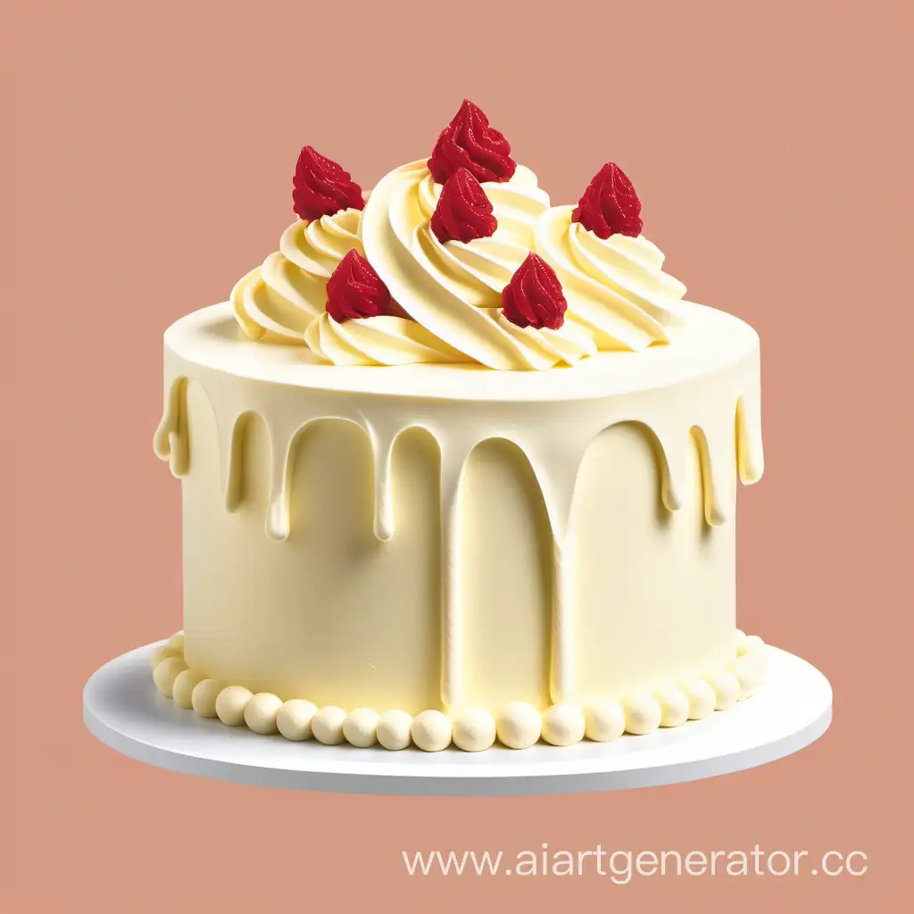 Simple vector of a home buttercream cake, made of buttercream.