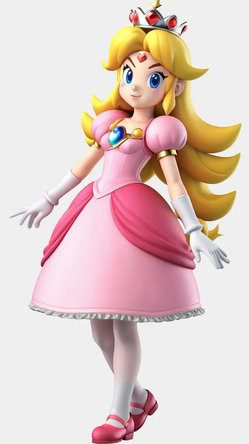 Enchanting Princess Peach on a Clear Background