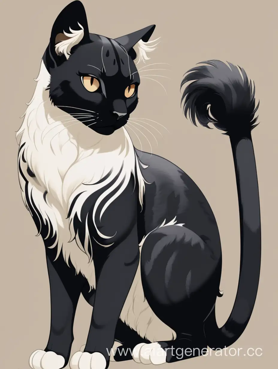 Majestic-Black-Cat-with-Cream-Accents-and-Amber-Eyes