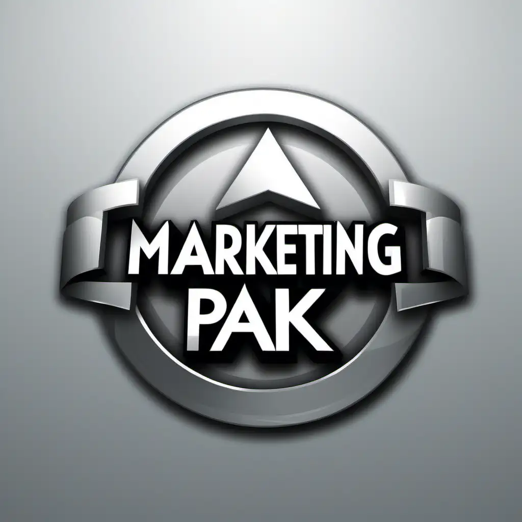 Transparent Background Marketing Pak Silver Logo Design