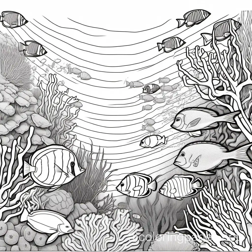 Great-Barrier-Reef-Coloring-Page-Simple-Line-Art-on-White-Background