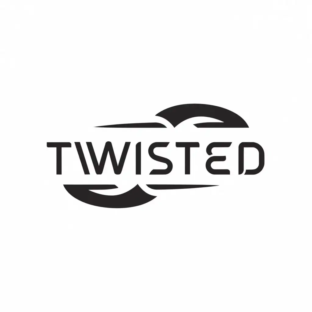 a logo design,with the text "Twisted", main symbol:twisted,Minimalistic,clear background