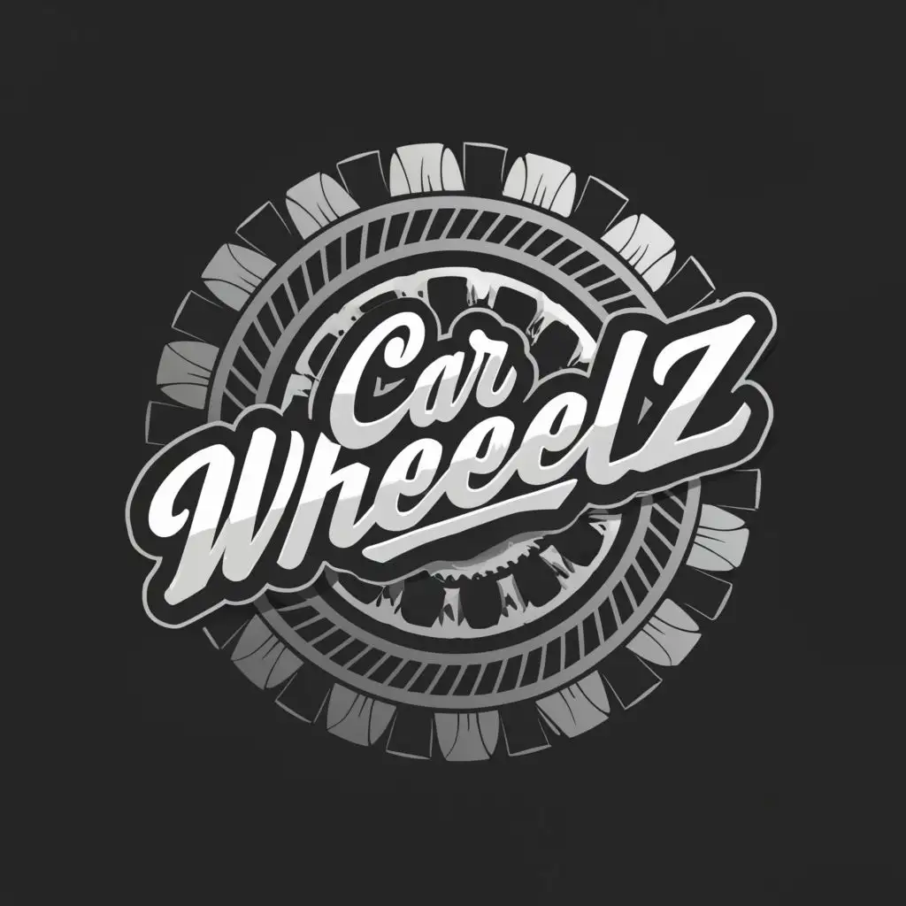 a logo design,with the text "car wheelz", main symbol:wheel

  car
,Moderate,be used in Automotive industry,clear background