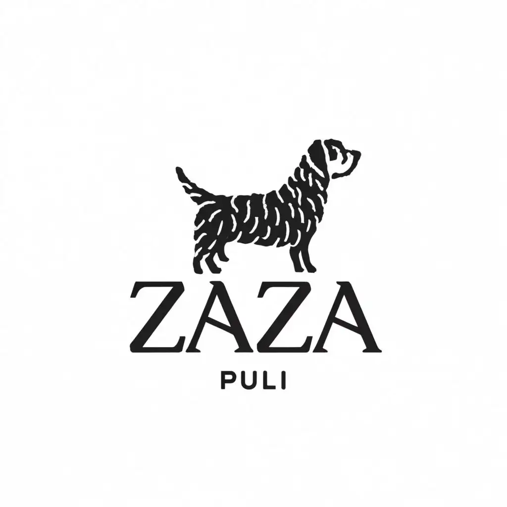 a logo design,with the text "Zaza", main symbol:Hungarian puli in Paul Klee style,Moderate,clear background